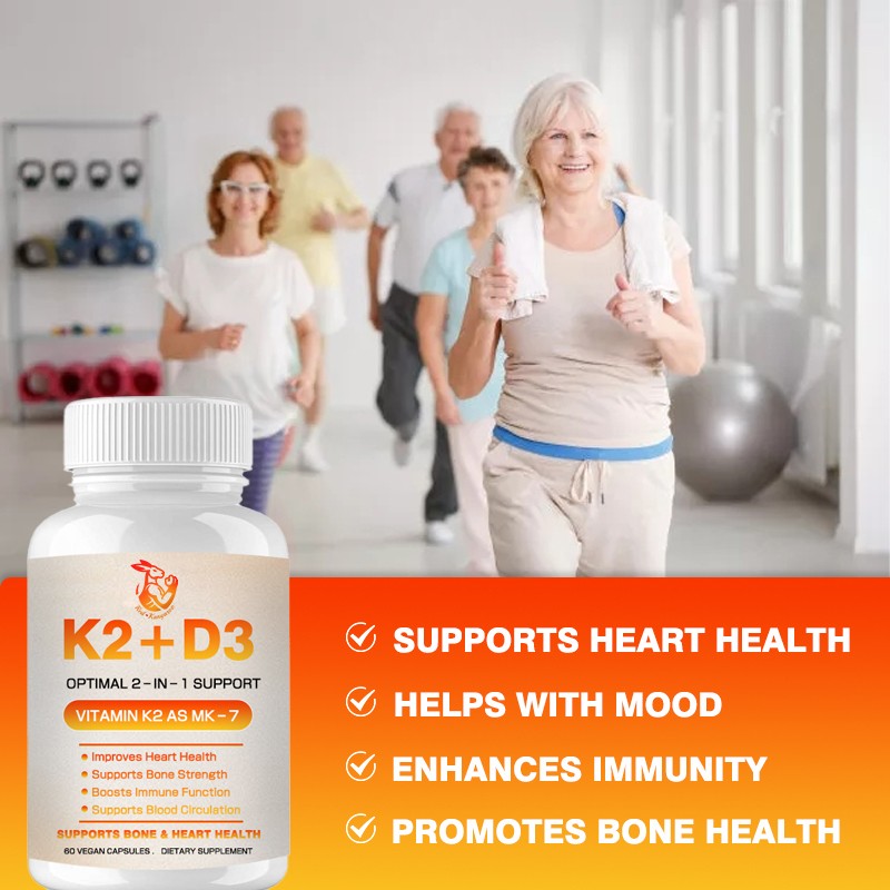 Vitamin K2 Capsules Manufacturer - OEM MK7 Non-GMO Gluten Free Bones Immunity