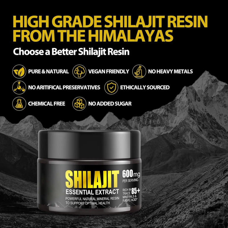Shilajit Resin Liquid Supplier - Gold Standard 600mg Himalayan Immune Energy