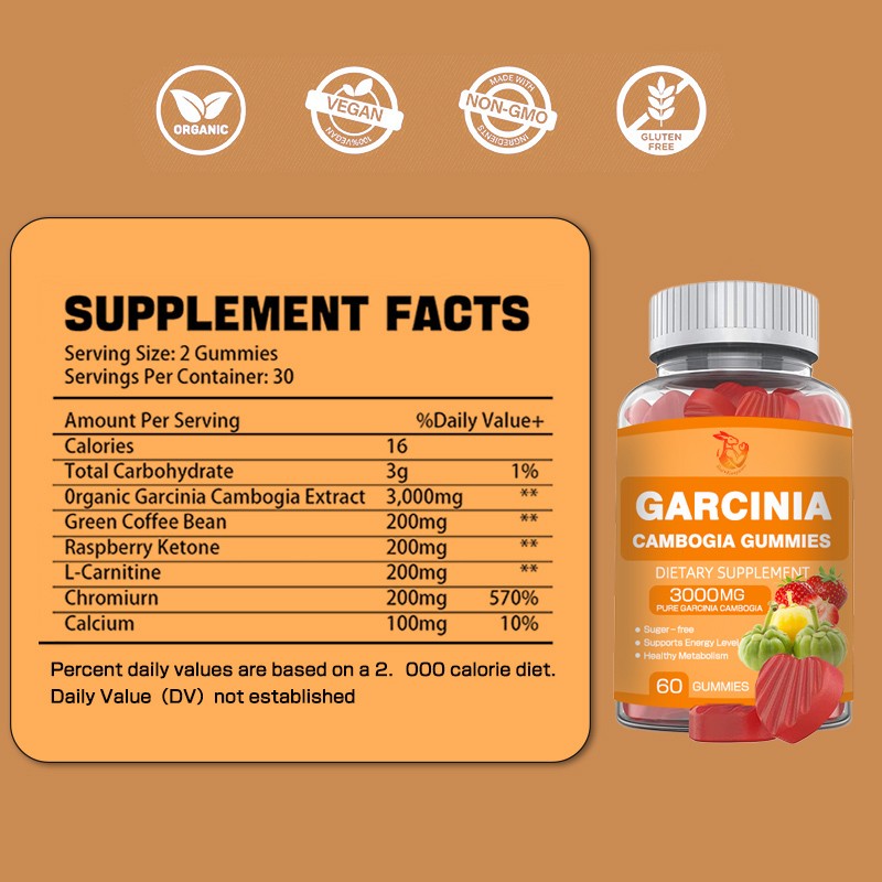 Garcinia Cambogia Gummies Manufacturer - OEM Detox Weight Loss L Carnitine Raspberry