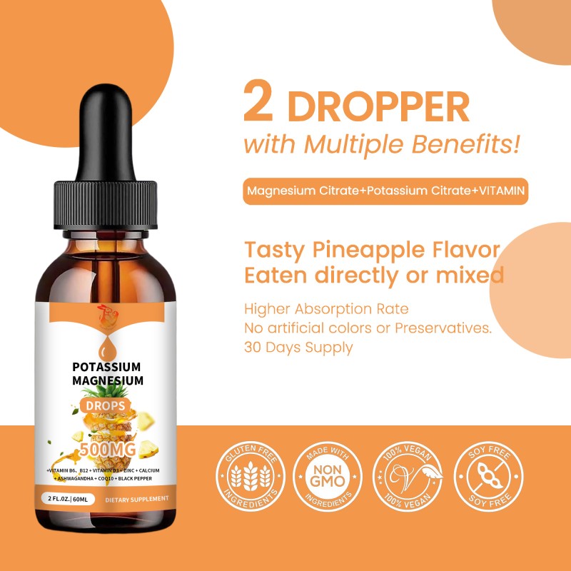 Potassium Magnesium Drops Supplier - ODM OEM Label Herbal Muscle Recovery Exercise