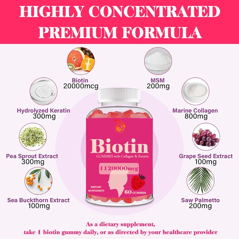 Collagen Gummies Supplier - OEM Strawberry Flavored Skin Hair Nail Support