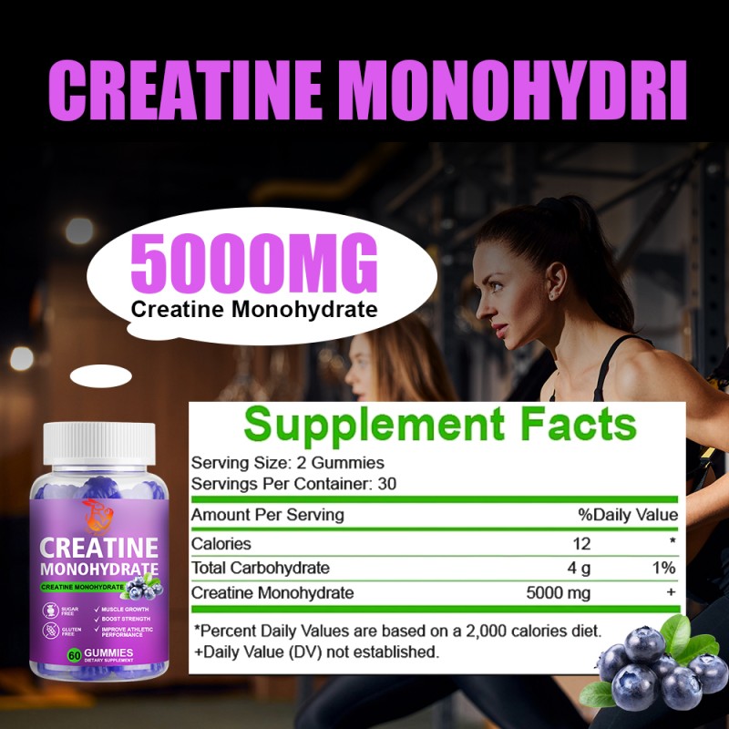 Creatine Gummies Factory - OEM Monohydrate Energy Muscle Growth Sports