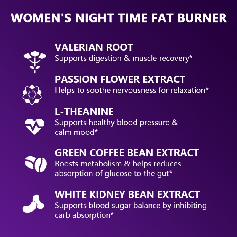 Night Time Fat Burner Factory - OEM Women Metabolism Digestion Support Capsules