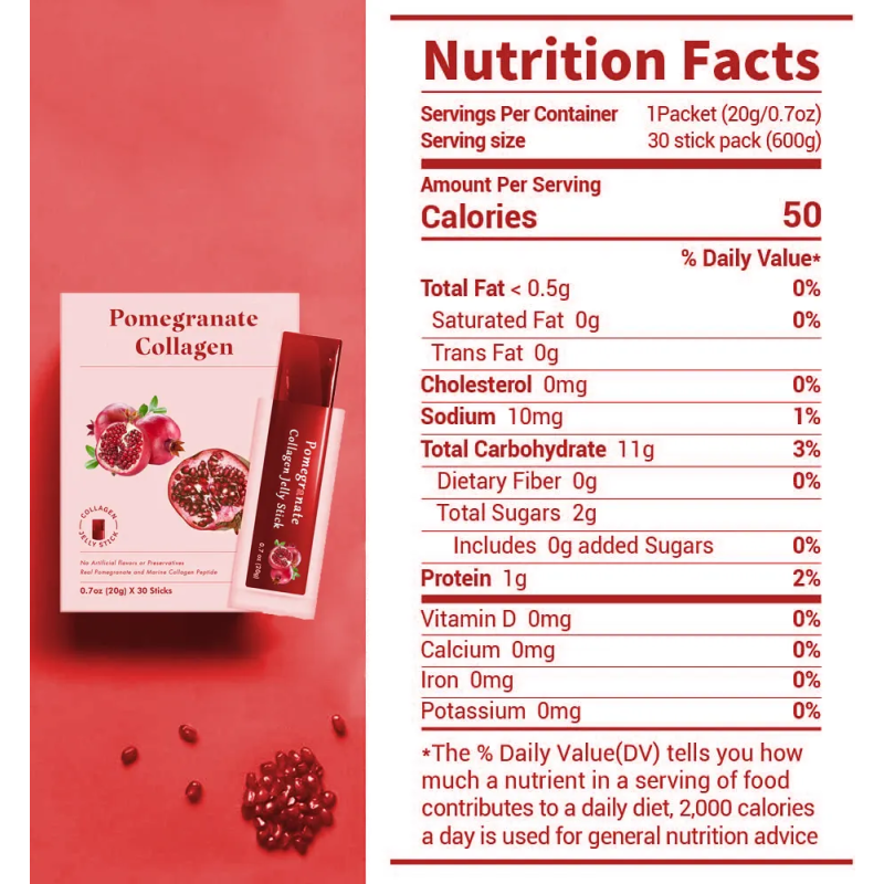 Collagen Jelly Factory - High Quality Women Skin Hair Nails Pomegranate