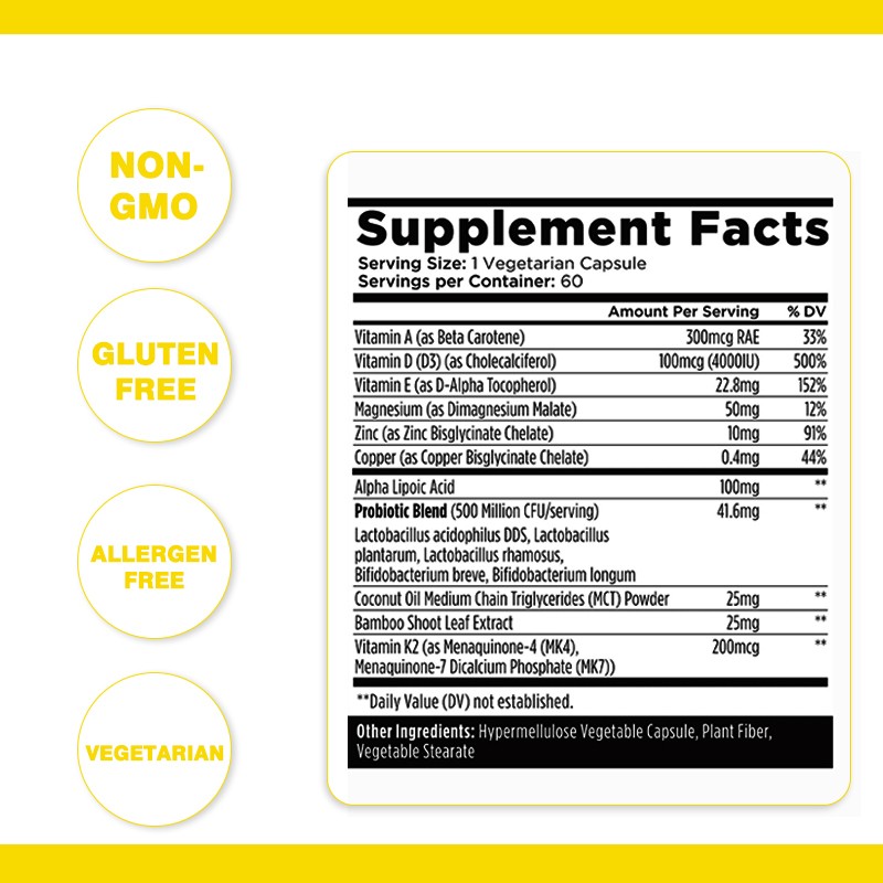 Men Multivitamin Capsules Supplier - OEM Daily Vitamin D Immune Non GMO