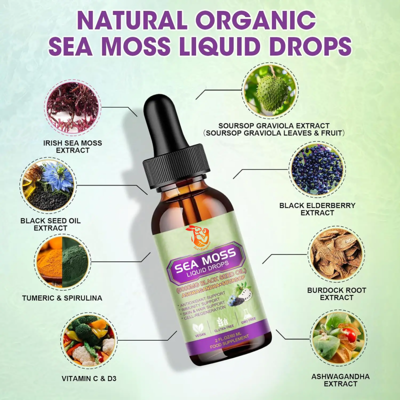 Sea Moss Liquid Drops Manufacturer - Private Label Digestive System Irish Moss