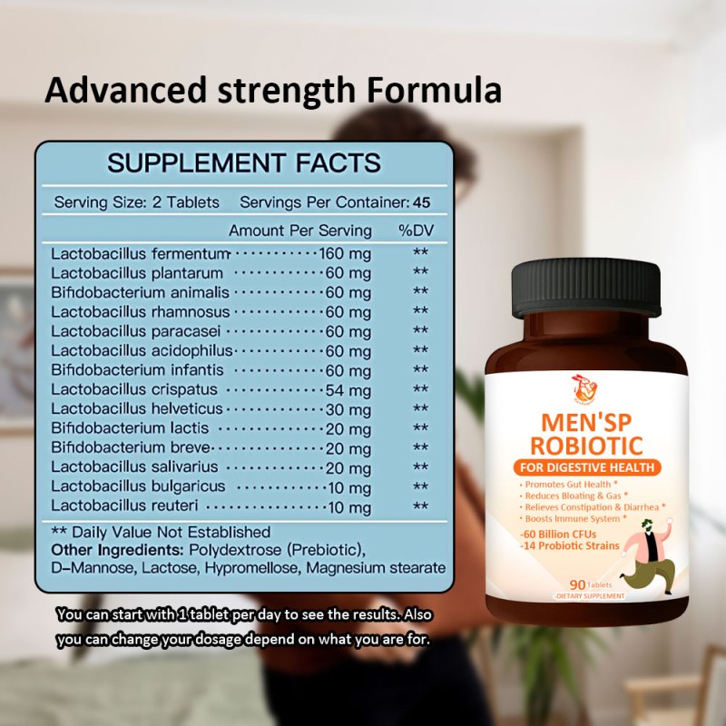 Men Probiotic Tablets Supplier - OEM ODM Digestive Health 100 Billion CFUs