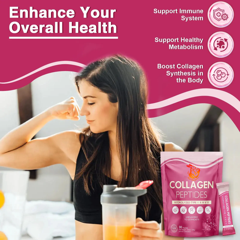 Vitamin C Collagen Powder Factory - Factory Price Beauty Strong Hair Nails Skin
