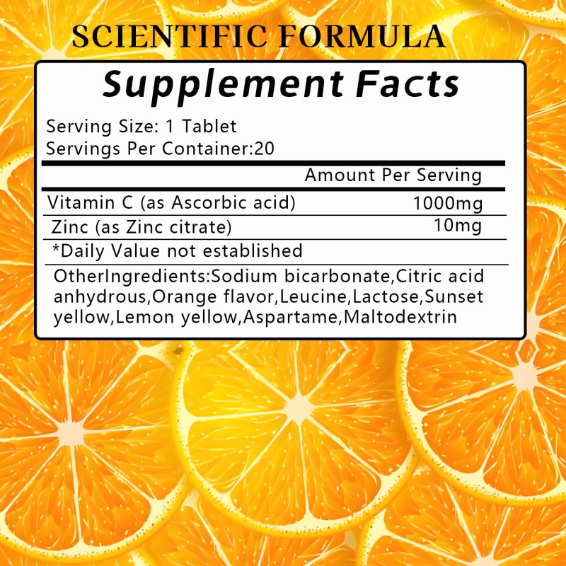 Vitamin C Tablets Factory - Premium Custom Orange Flavor Vitality Zinc