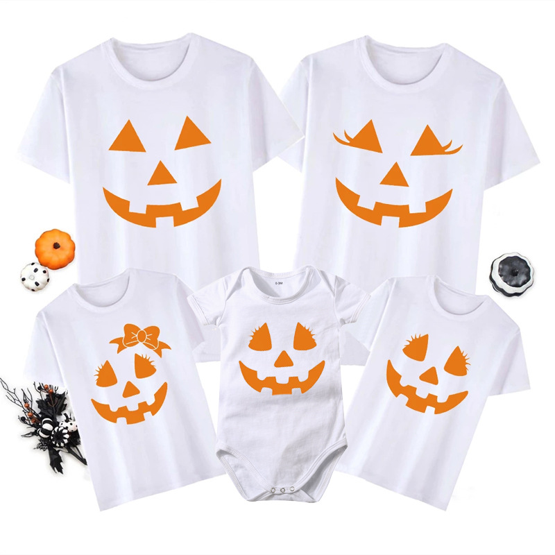 Family Matching Outfits Supplier - Halloween Short Sleeve T-shirt Couple Tops