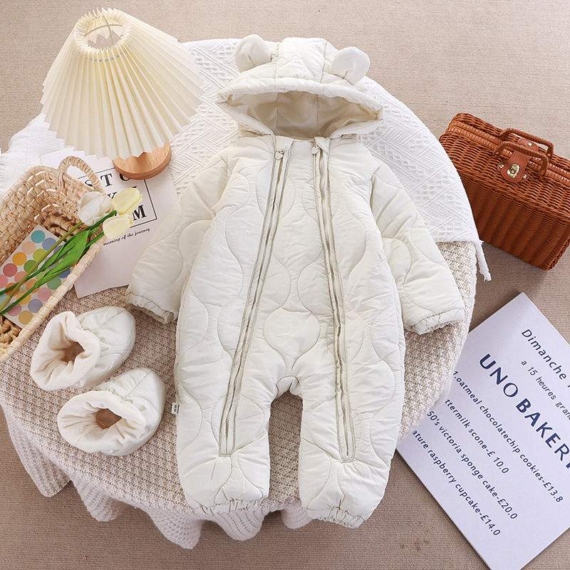 Baby Romper Manufacturer - Winter Hooded Jumpsuit with Foot Covers