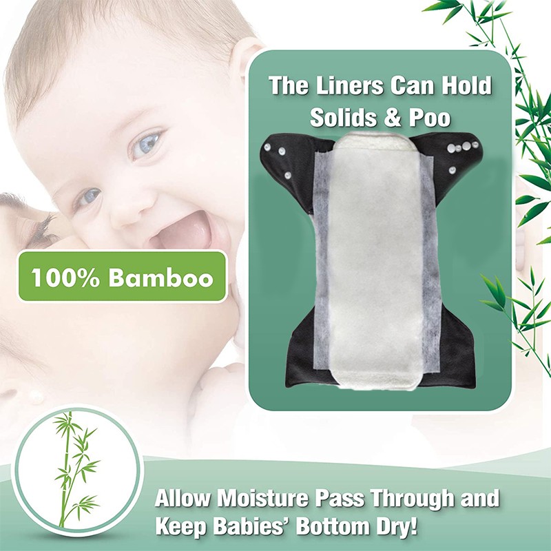 Diaper Liners Manufacturer - 30x18cm 100 Sheet Bamboo Flushable
