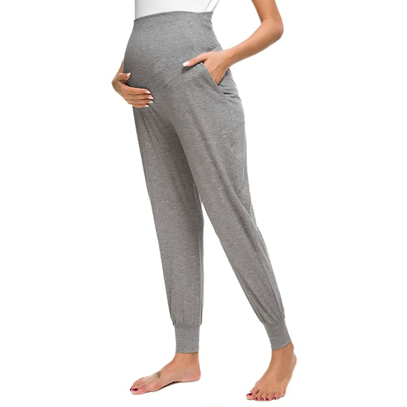 Pregnant Pants Factory - High Waist Belly Knitted Jogger Pants