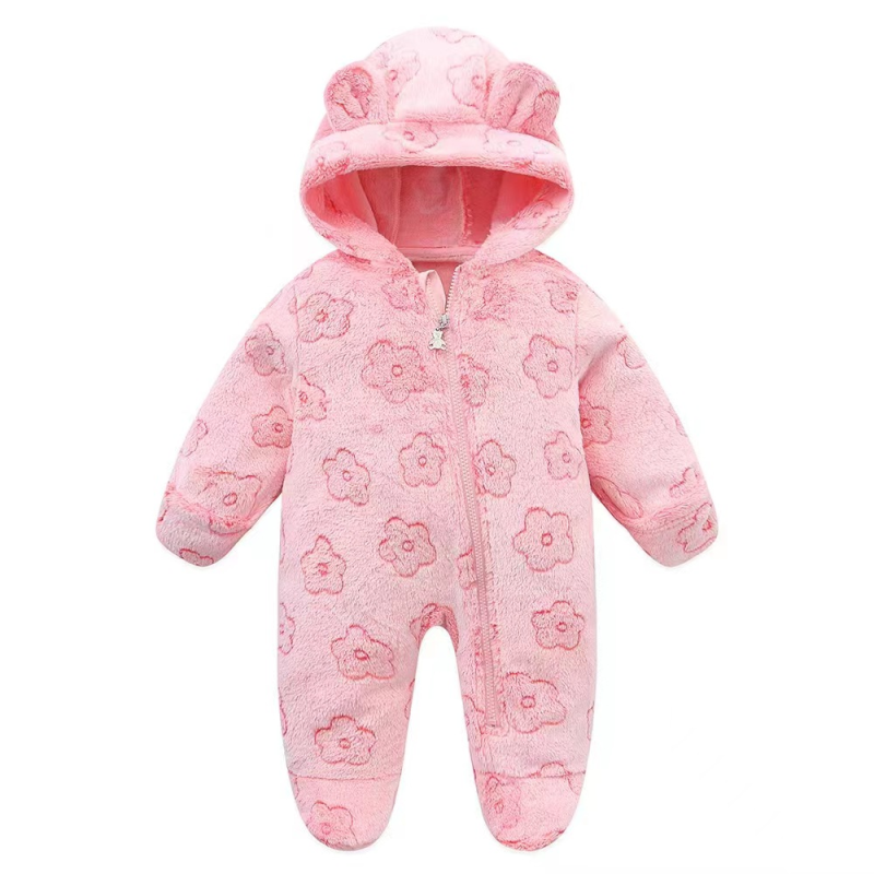 Newborn Clothes Factory - Cartoon Warm Zipper Rompers Outfit