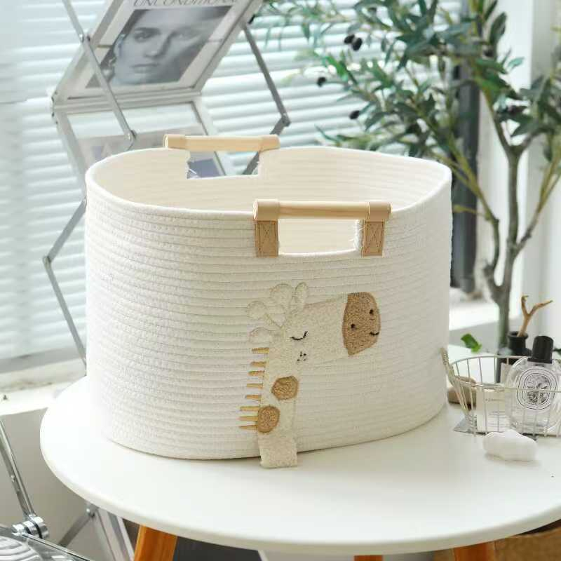 Baby Diaper Caddy Manufacturer - Cotton Rope Laundry Storage Basket