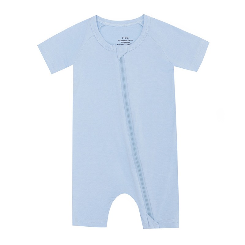 Bamboo Romper Supplier - Unisex Printed Zipper Closure Infant Wear
