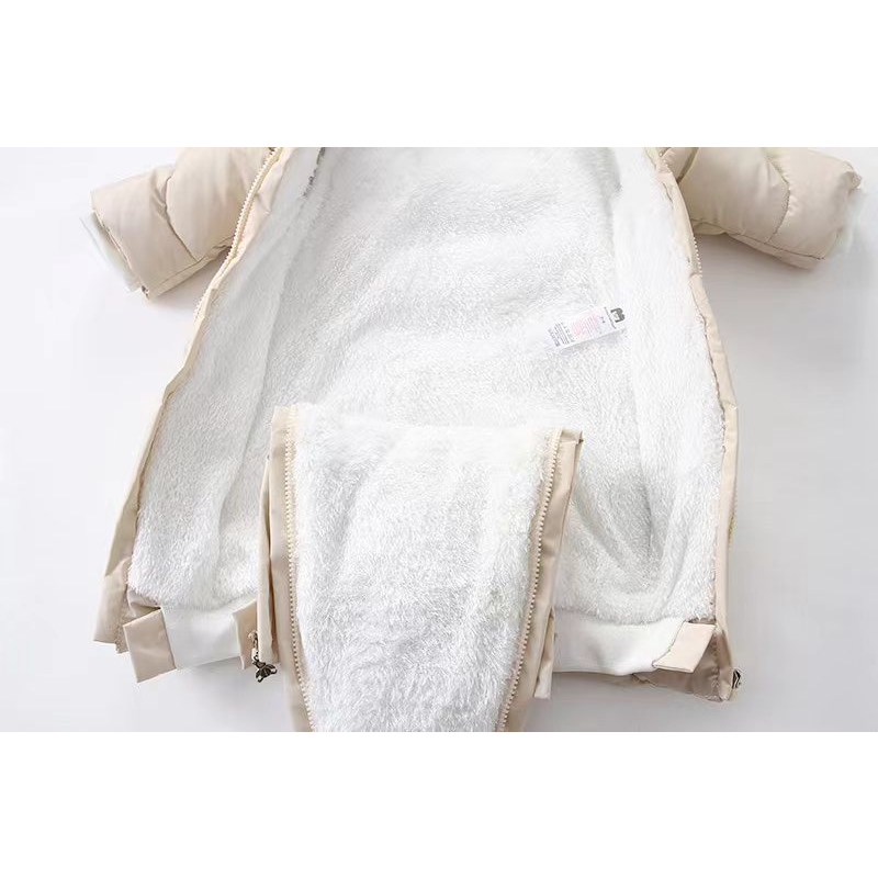 Baby Winter Romper Manufacturer - Heavy Long Sleeve Double Zipper Jumpsuit