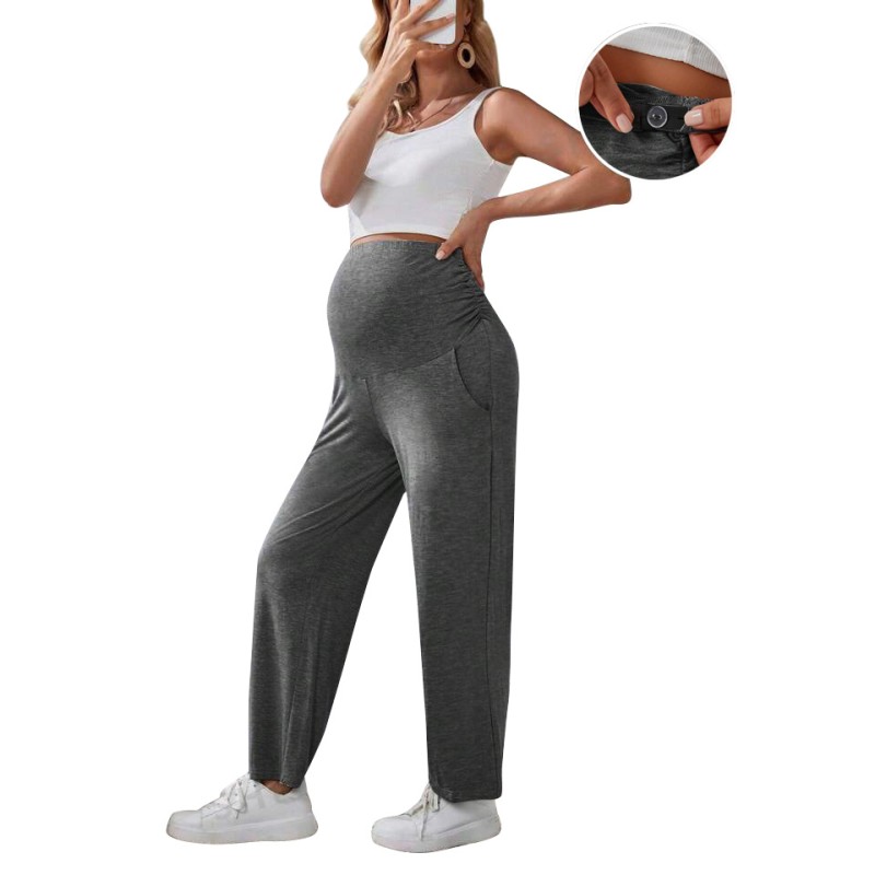 Maternity Pants Supplier - Adjustable Elastic Waist with Pocket