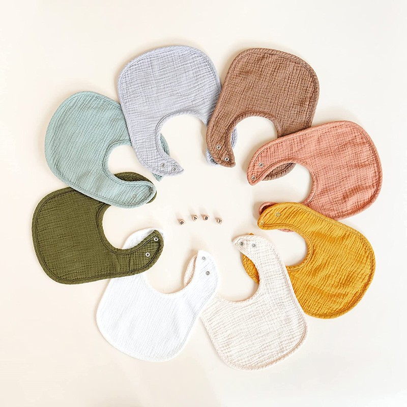 Muslin Baby Bibs Factory - Bandana Drool Bibs Unisex Solid Colors