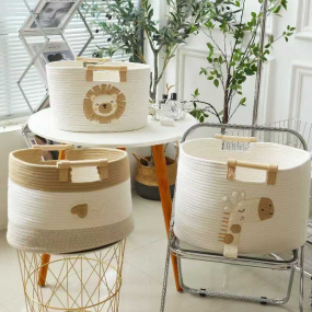 Baby Diaper Caddy Manufacturer - Cotton Rope Laundry Storage Basket