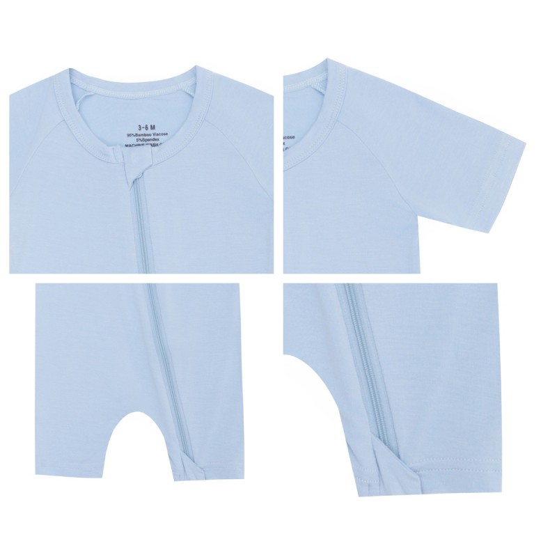 Bamboo Romper Supplier - Unisex Printed Zipper Closure Infant Wear