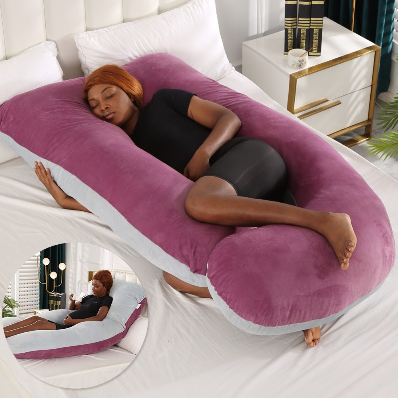 Pregnant Woman Pillow Manufacturer - J-type Crystal Velvet Detachable