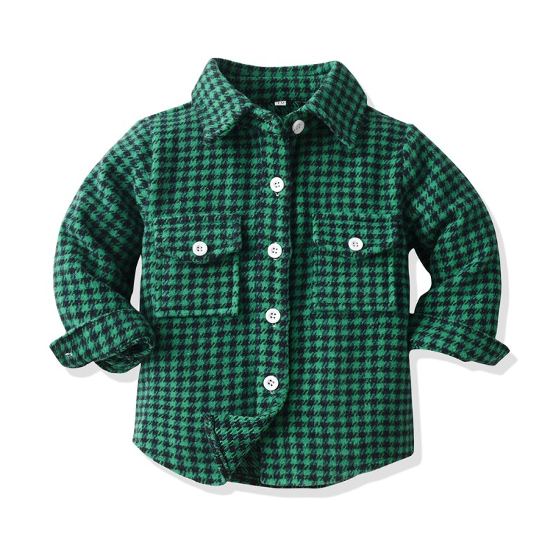 Kids Flannel Shacket Supplier - Fall Winter Long Sleeve Button-Down Jacket