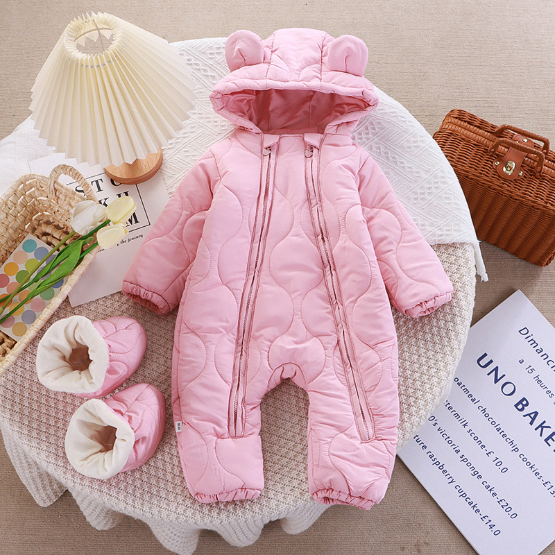 Baby Romper Manufacturer - Winter Hooded Jumpsuit with Foot Covers