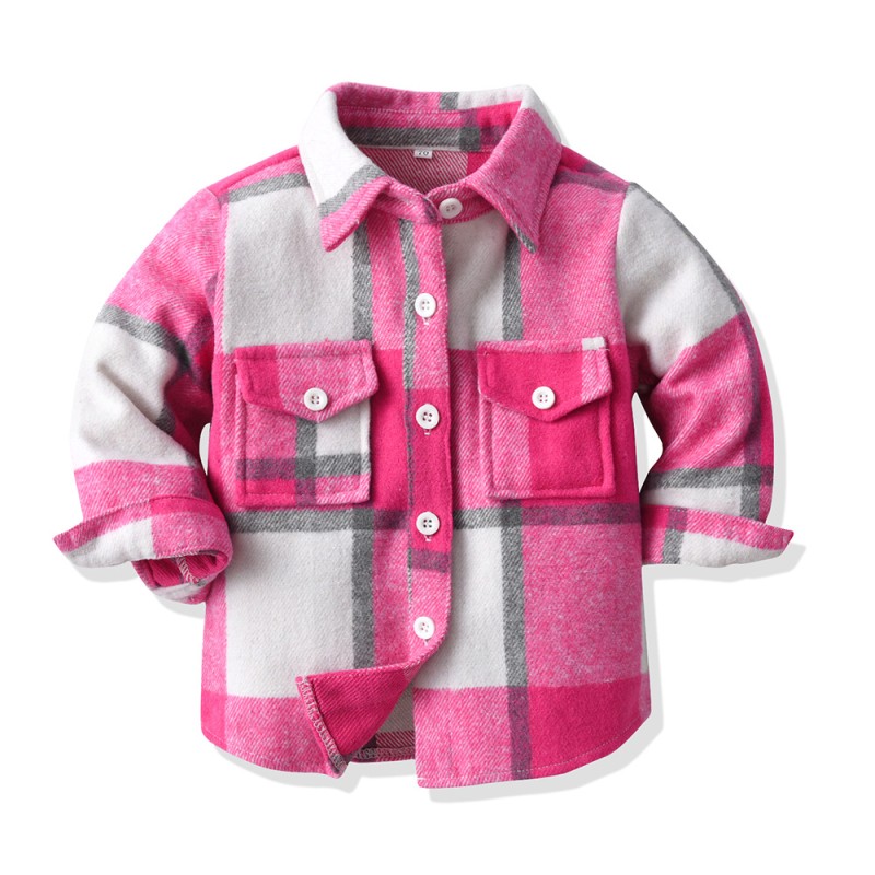 Kids Flannel Shacket Supplier - Fall Winter Long Sleeve Button-Down Jacket