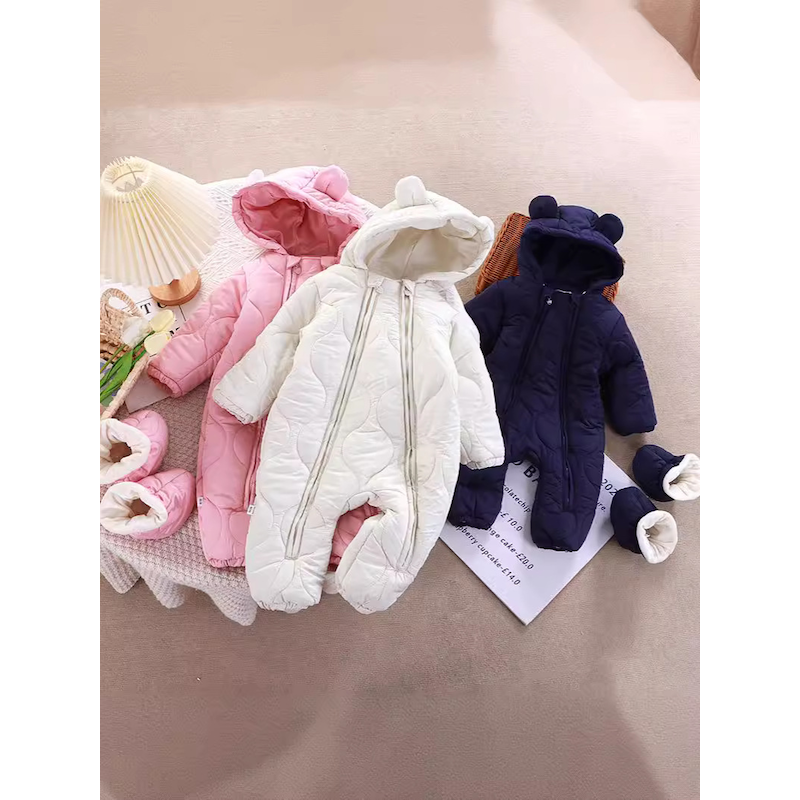 Baby Romper Manufacturer - Winter Hooded Jumpsuit with Foot Covers