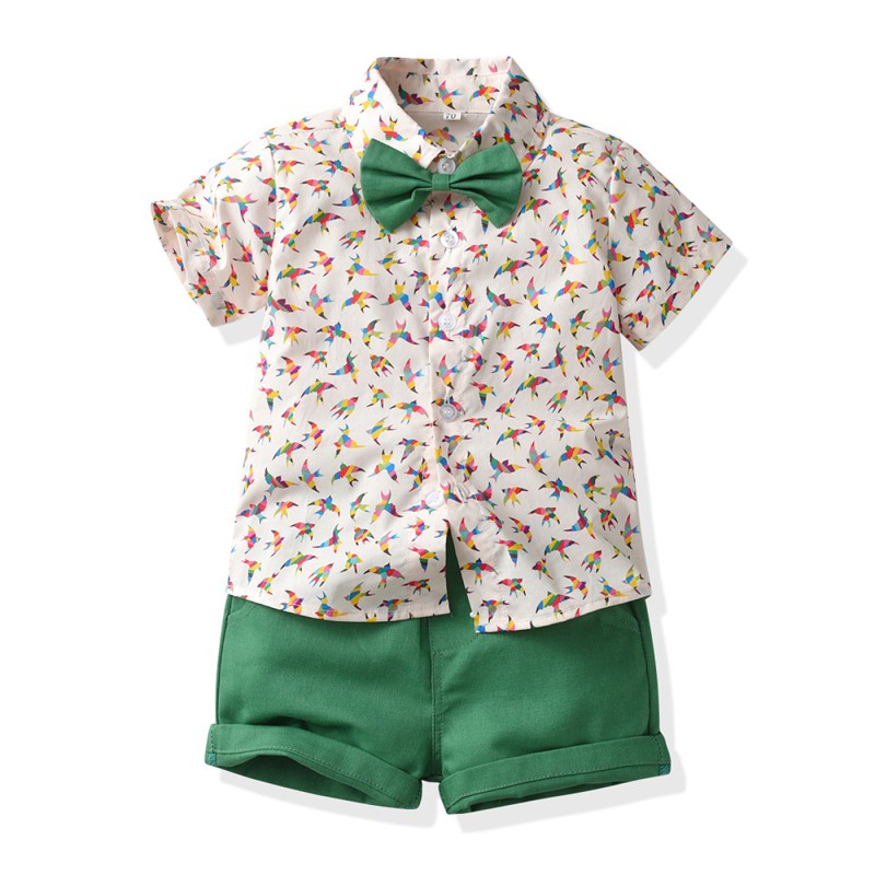 Boy Two-Piece Set Factory - Summer Short Sleeve Flower Beachwear