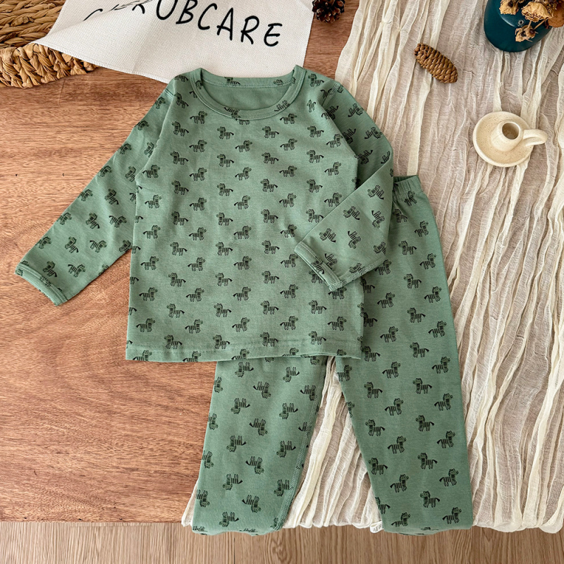 Kids Pajamas Supplier - Soft Cotton Printing Long Sleeve 2pcs Set