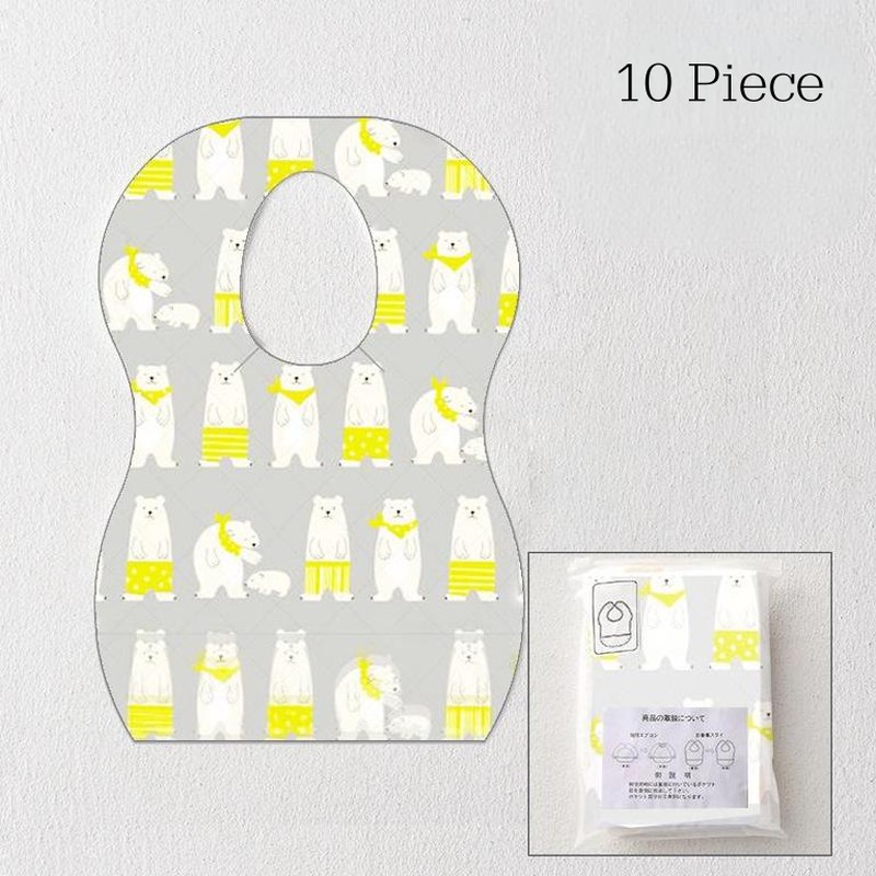 Disposable Baby Bib Supplier - 10pcs Waterproof No-woven Feeding