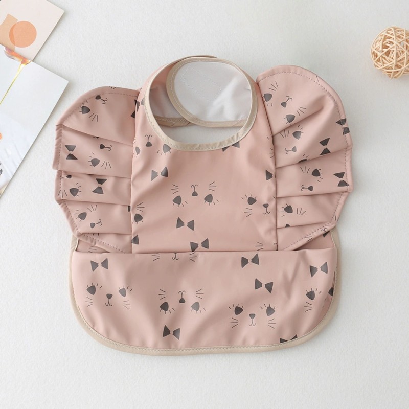Korean Baby Bib Factory - Waterproof PU Sleeveless with Pocket
