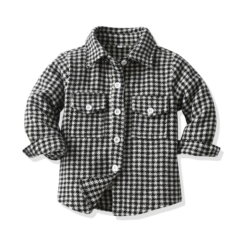 Kids Flannel Shacket Supplier - Fall Winter Long Sleeve Button-Down Jacket