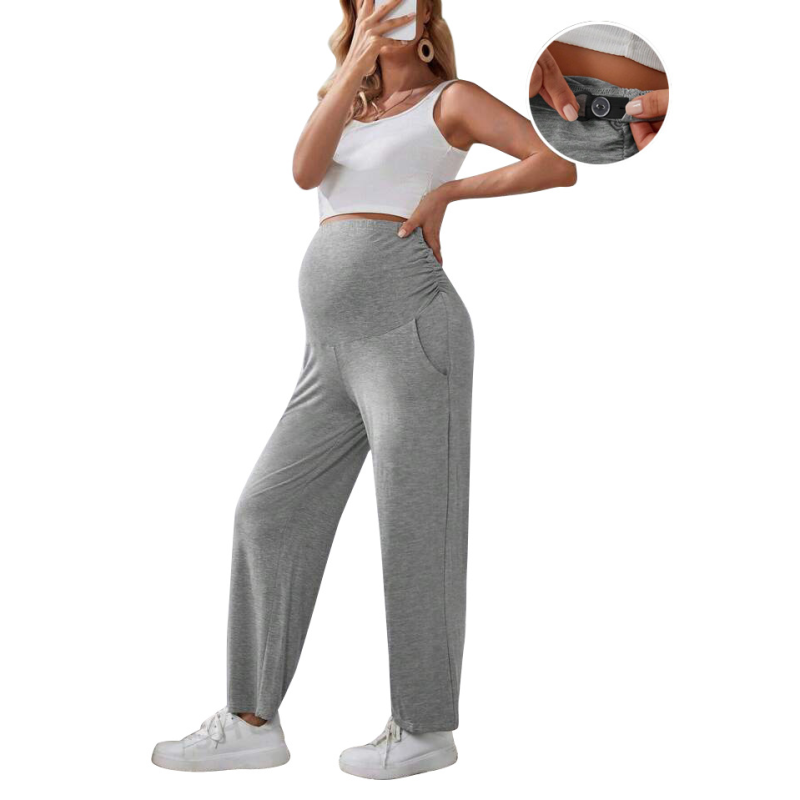 Maternity Pants Supplier - Adjustable Elastic Waist with Pocket