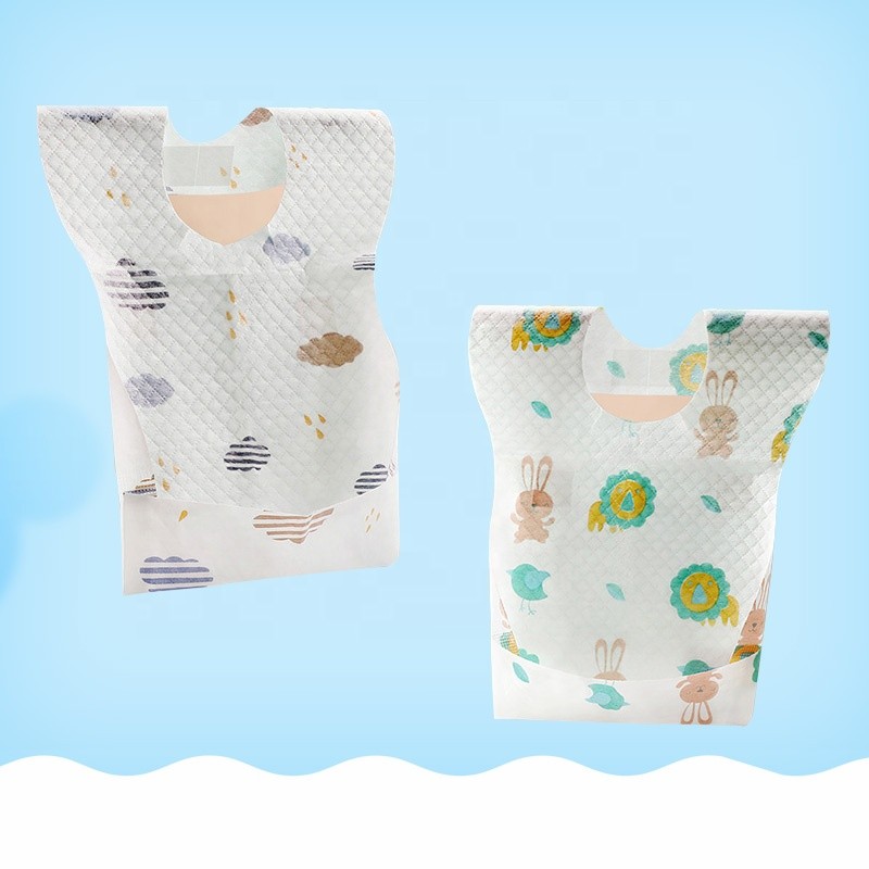 Baby Eating Bibs Factory - Disposable Sleeveless with Pocket