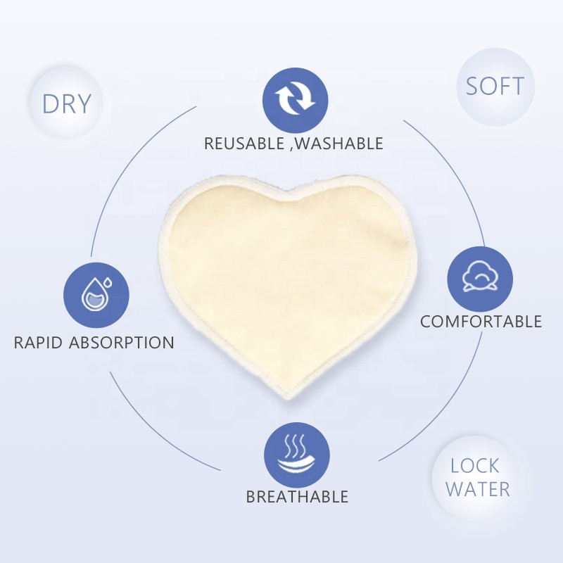 Reusable Nursing Pad Supplier - Organic Cotton Heart Shaped