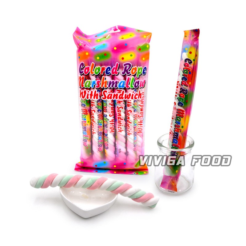 High Quality Halal Marshmallow Long Twist Marshmallow Candy