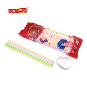 Custom Wholesale Private Label Straws Candy Mix Fruit Yogurt Long Cc Stick Candy