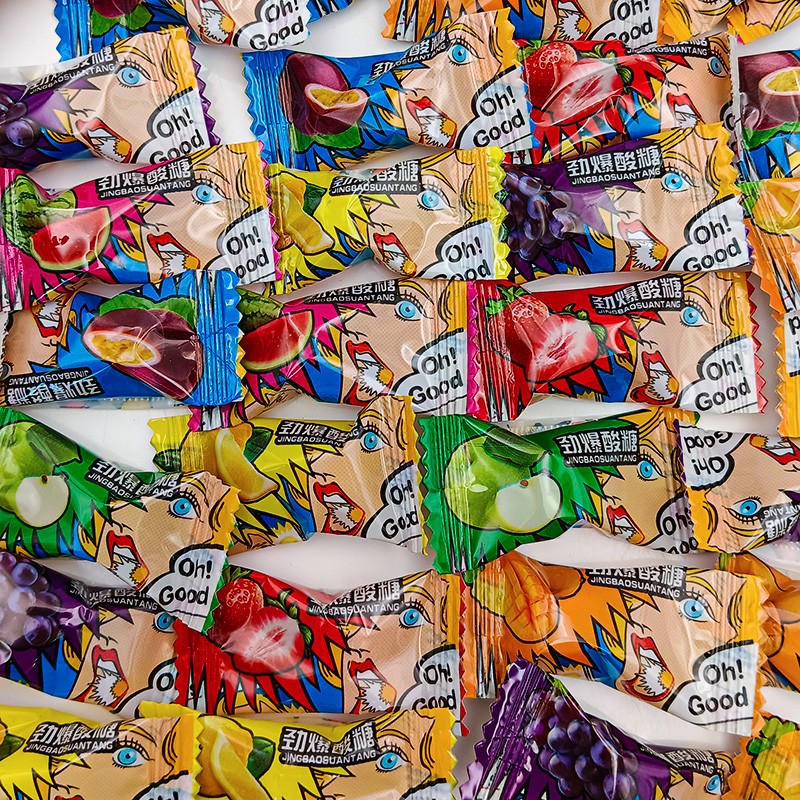 Superviviga Wholesale Custom Rainbow Ball Shape Super Sour Hard Candy