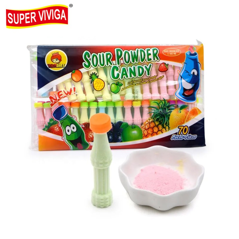 Superviviga Cola Bottle Packing Halal Sugar Free Mix Fruity Sour Powder Candy