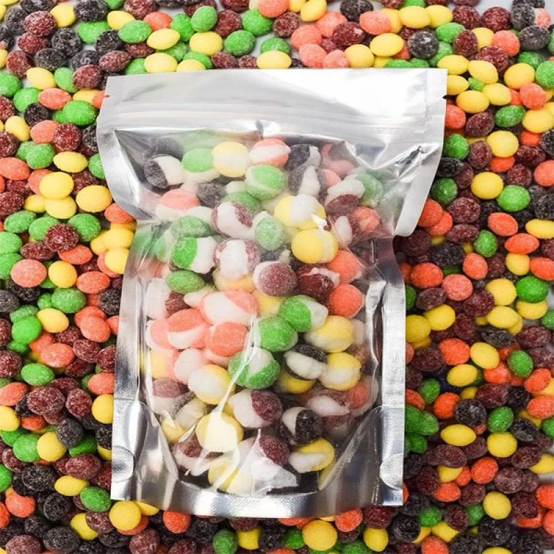 Wholesale Custom Colorful Sweet Sour Fruity Chewy Freeze Dried Jelly Beans Candy