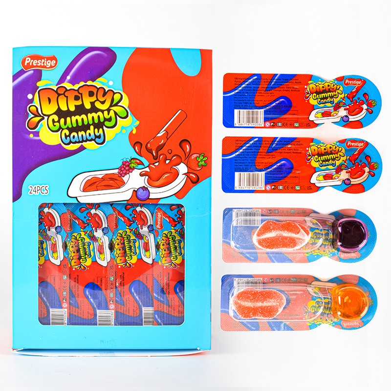Sweet Mix Fruit Jam Juice Dip Drop Soft Gummy Candy and Sweets