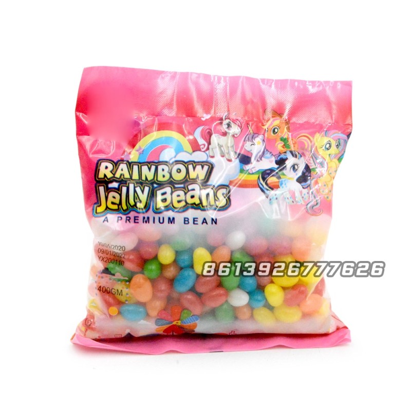 OEM 400g Rainbow Fruit Flavor Sugar Free Jelly Bean