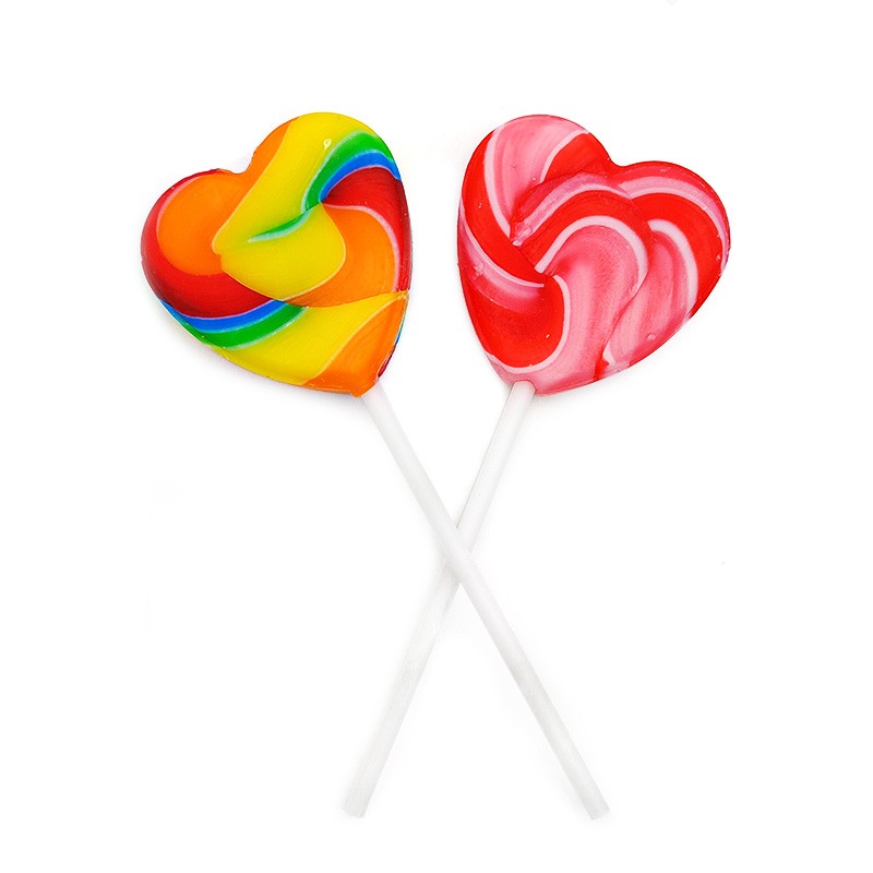 Superviviga love Heart Shape Colorful Sweet Fruity Lollipop Candy Sweets