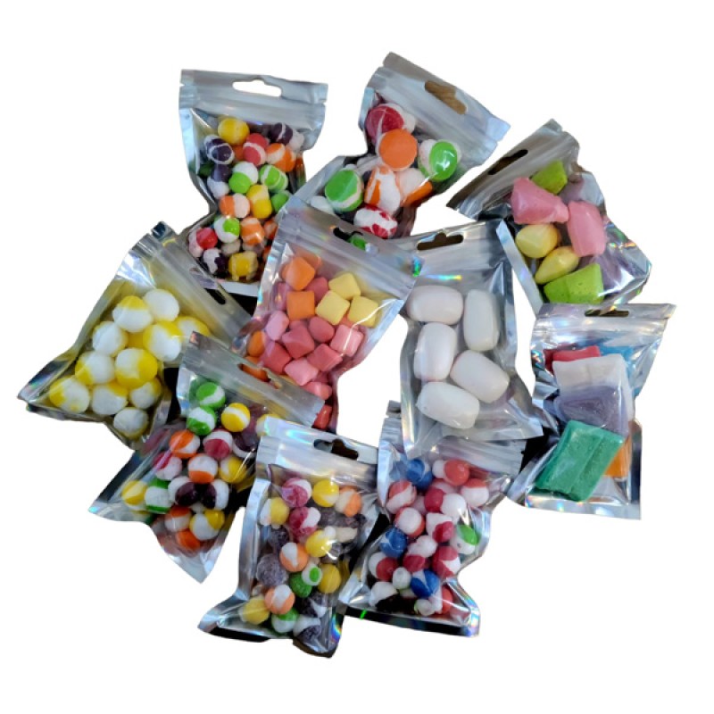 Wholesale Custom Bag Packing Ranibow Sweet Sour Fruit Favour Chewy Freeze Dried Candy