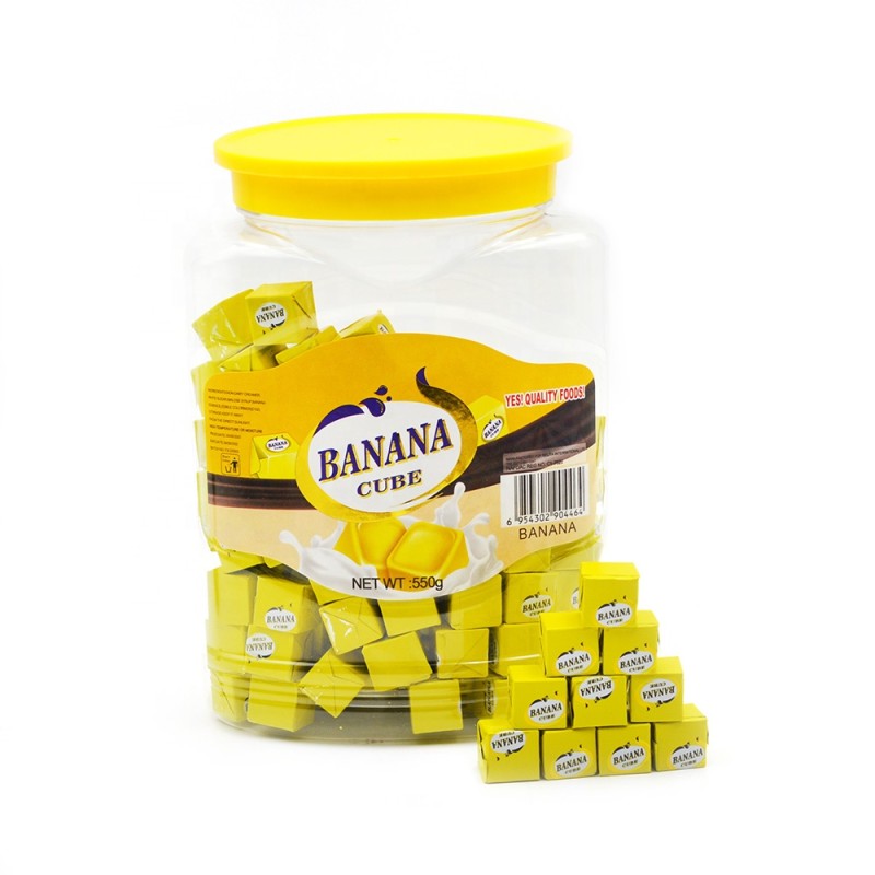 OEM Banana Milk Chocolate Chewy Cube Press Candy