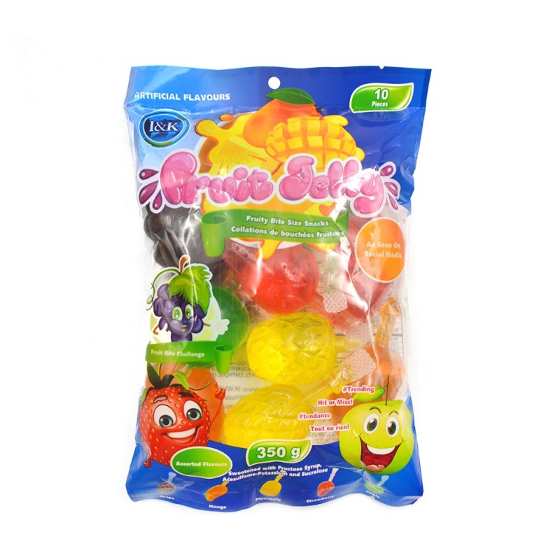 Wholesale Custom Yummy Tiktok Assorted Bag Packing Fruit Shape Fruit Jelly