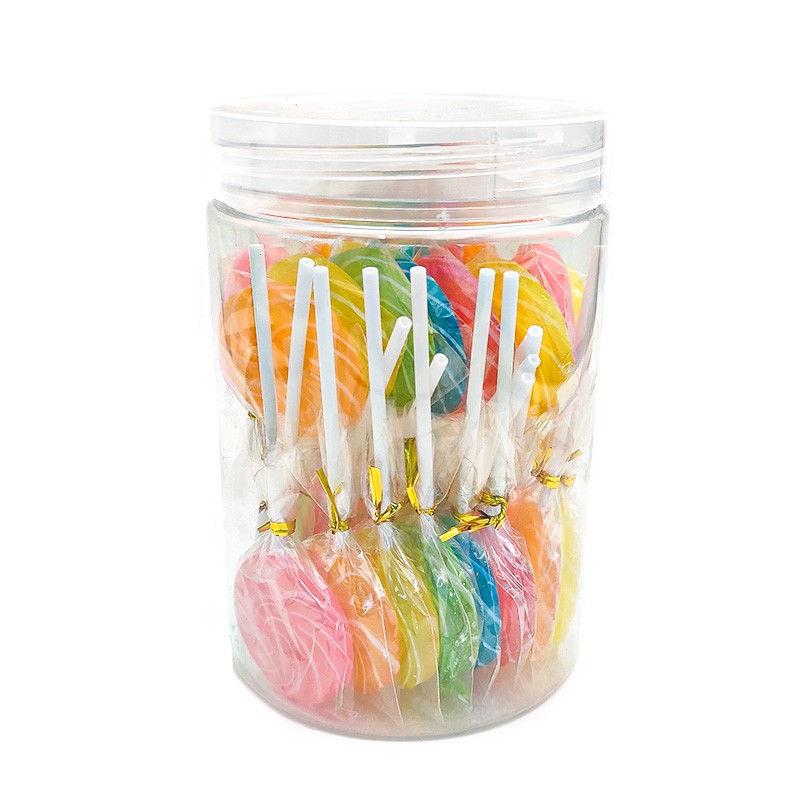 China Colorful Fruit Flavor Round Hard Sweet Lollipop Candy